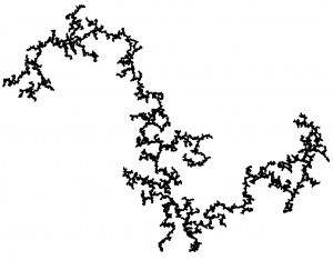 Simulated fractal aggregate with emergent properties. These structure a both a model for chemical networks that appear in nature and communication of knowledge in organisations and communities.